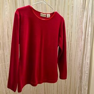 CWC top dresses up with pants casual in jeans soft red perfect for the holidays